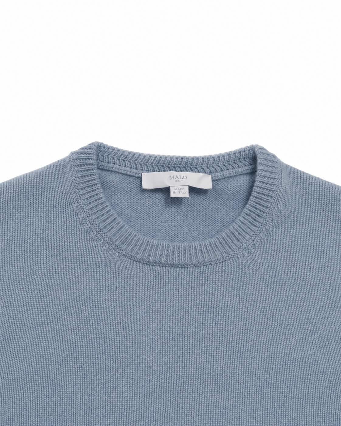 Light blue cashmere round-neck sweater