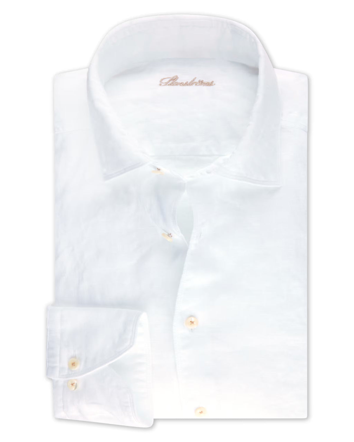 Linen shirt, white, fitted body