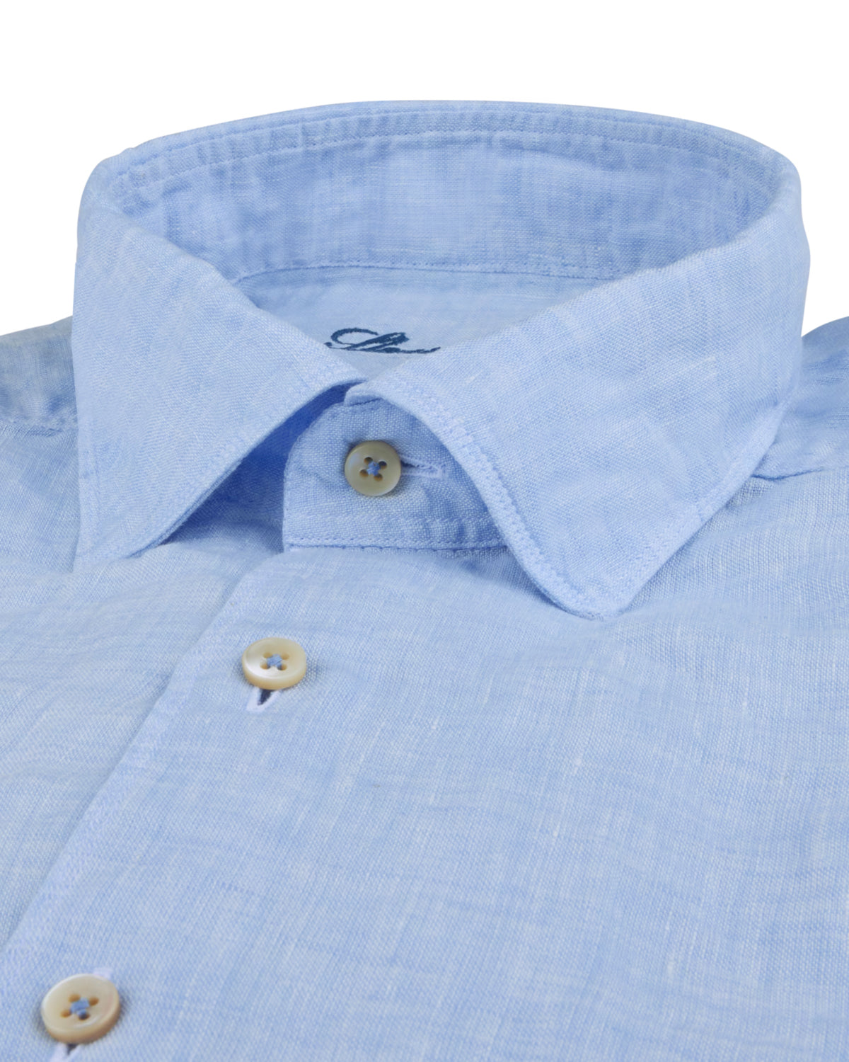 Light blue linen shirt, fitted body