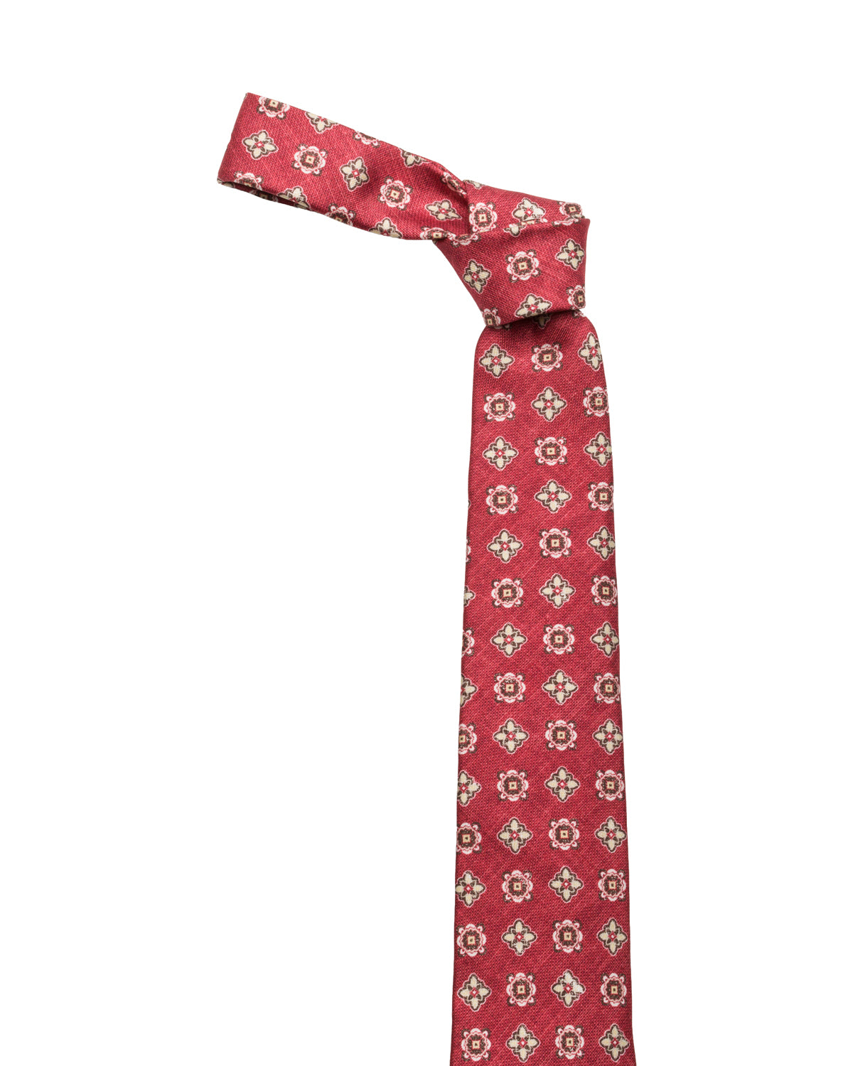 Silk tie, finely patterned, red