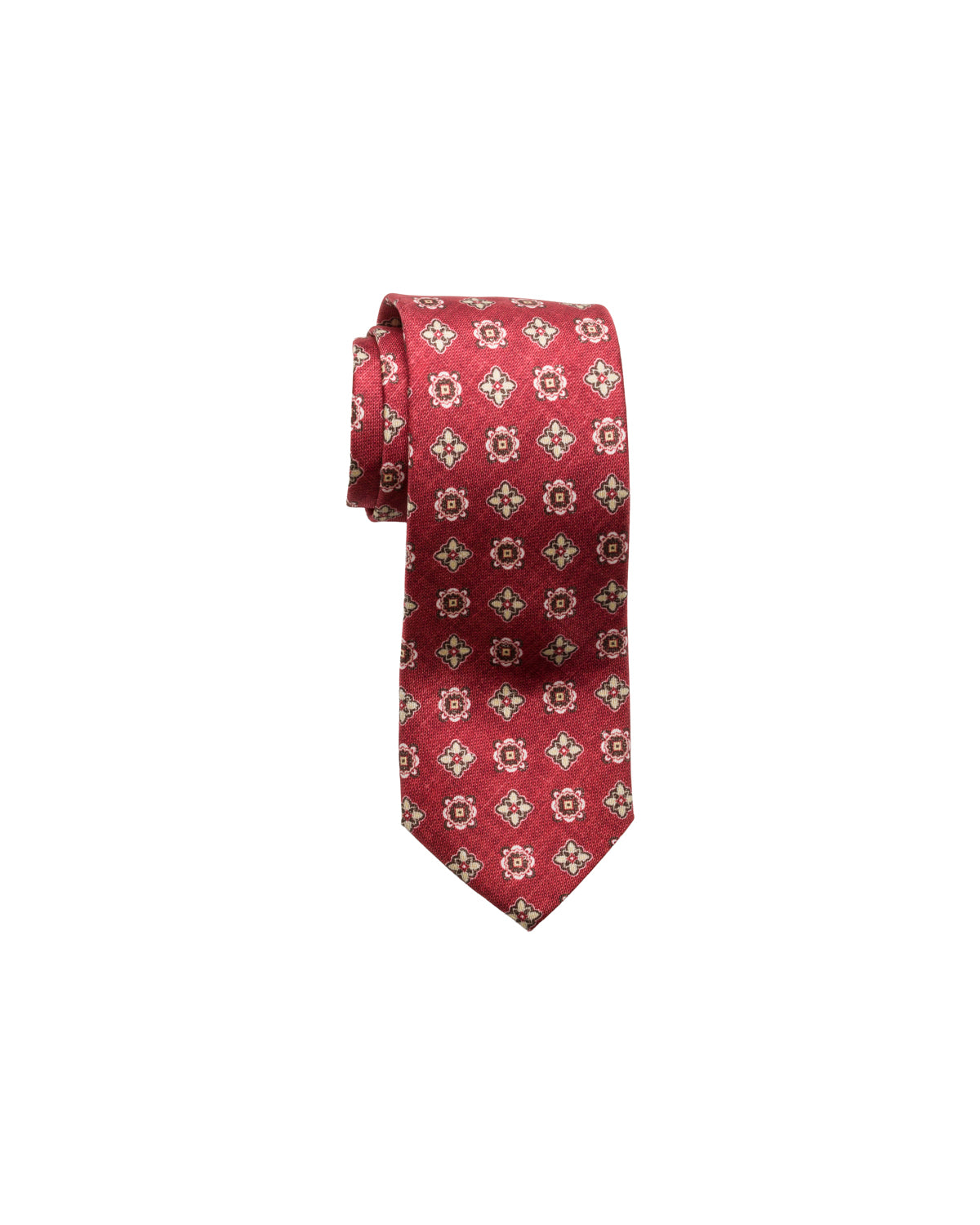 Silk tie, finely patterned, red