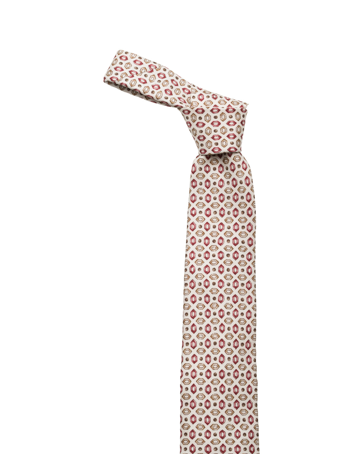 Silk tie with fine pattern, beige