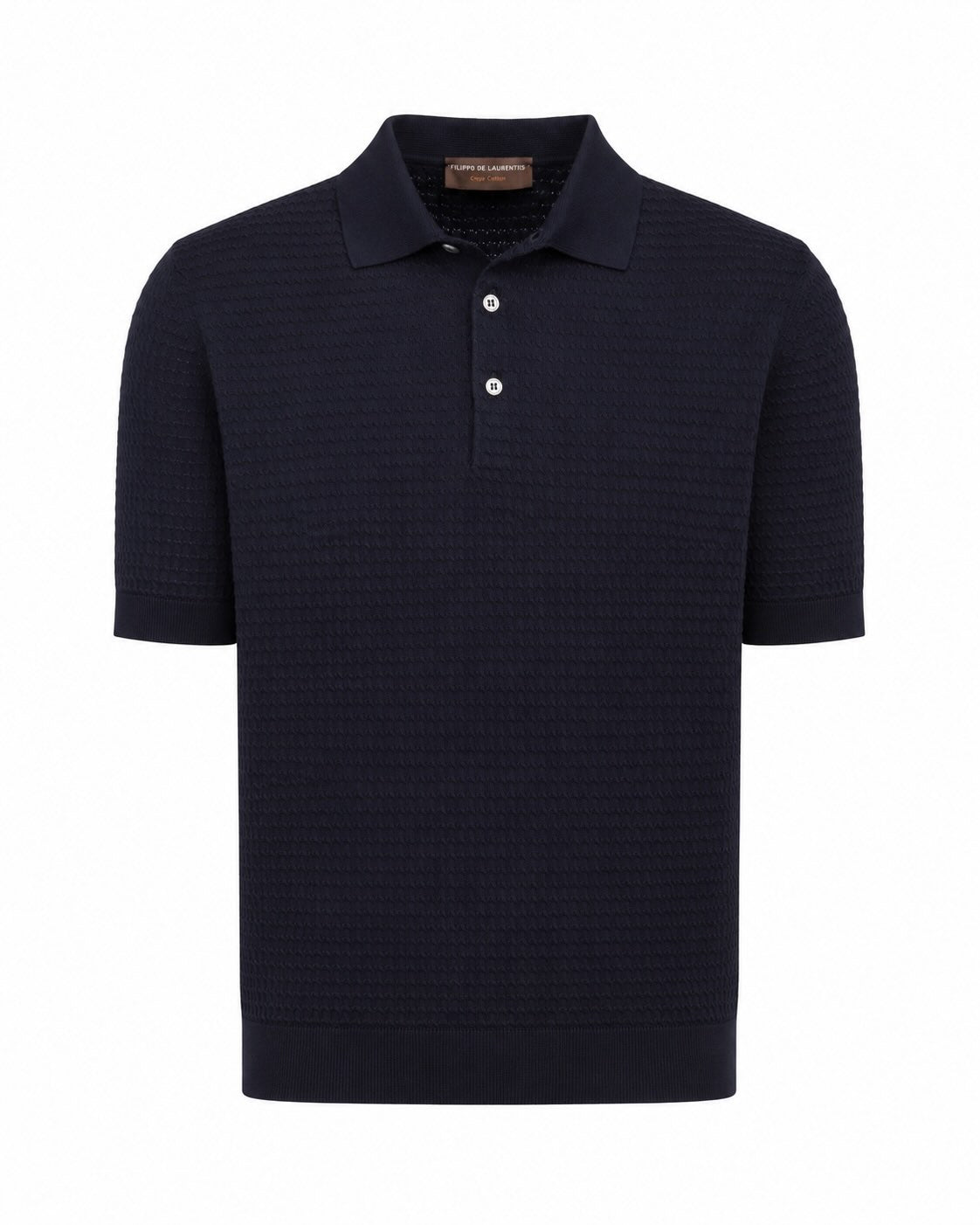 Cotton crepe polo relaxed slim