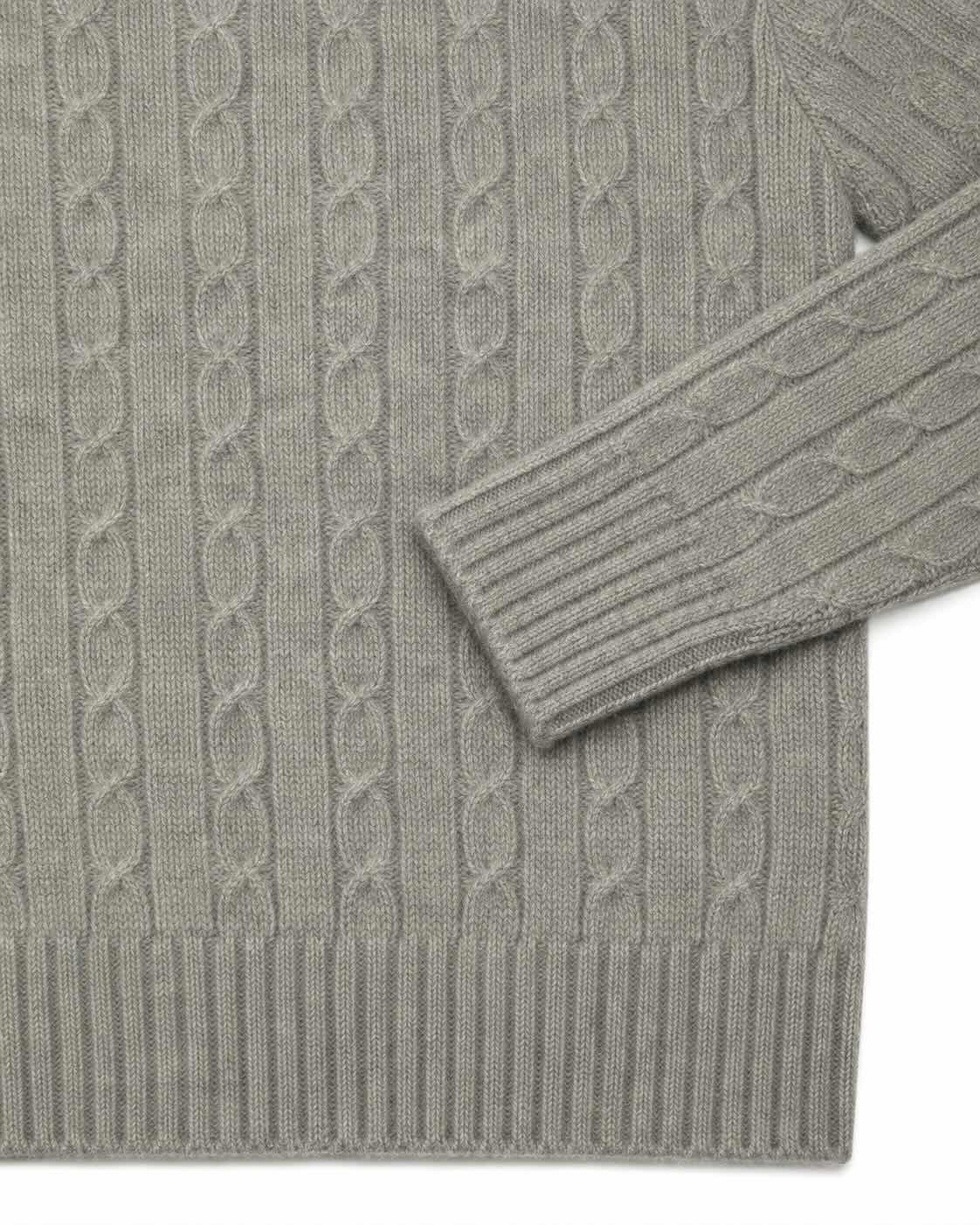 Cashmere and silk knit sweater in grey