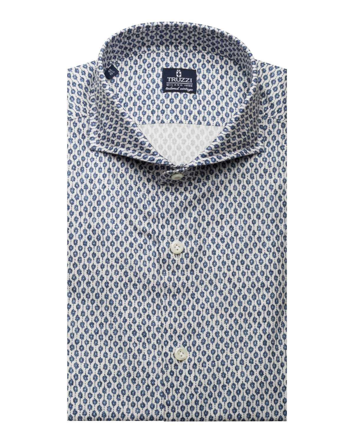 Baumwollhemd Allover Muster Slim Fit