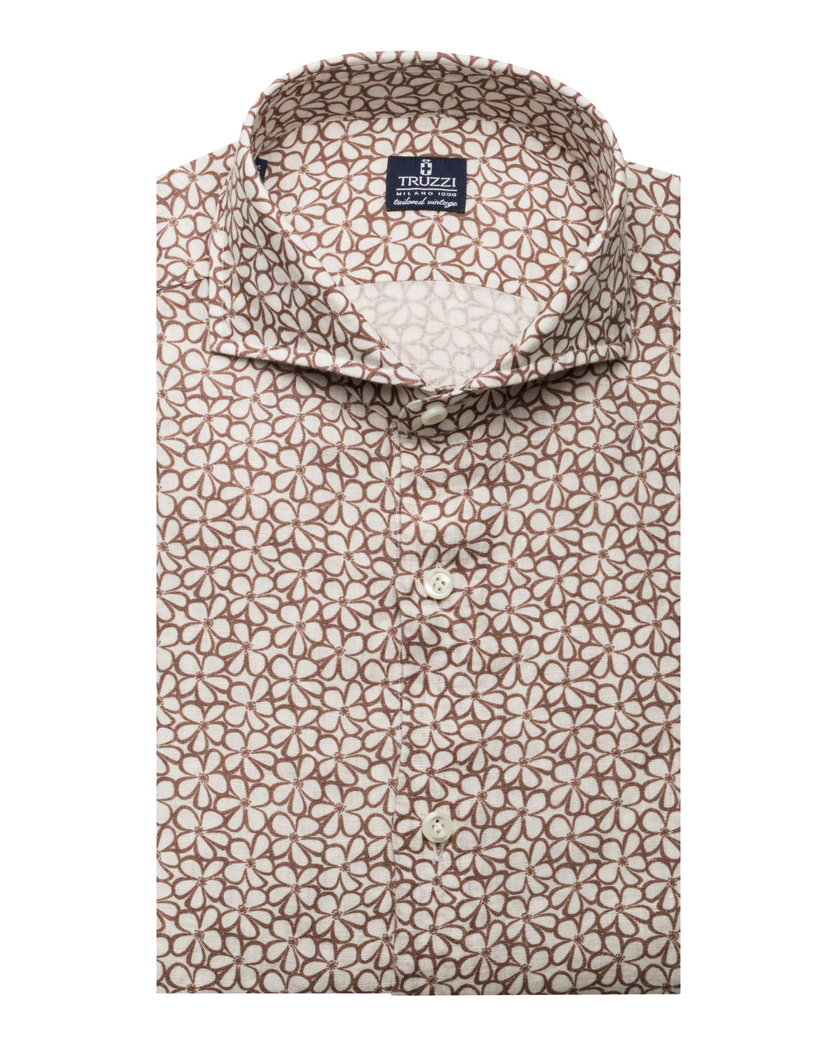 Leinenhemd Floralprint Slim Fit
