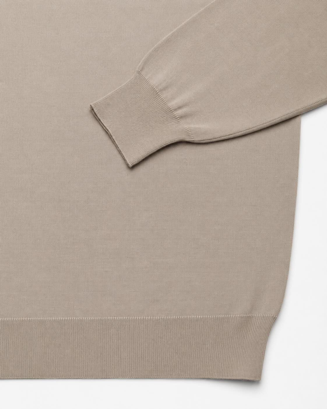 Feinstrick Langarm Poloshirt aus Schurwolle