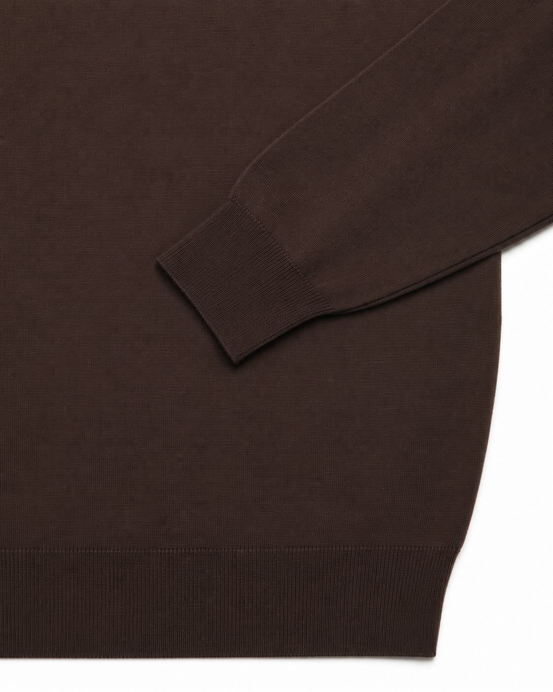 Feinstrick Langarm Poloshirt aus Schurwolle