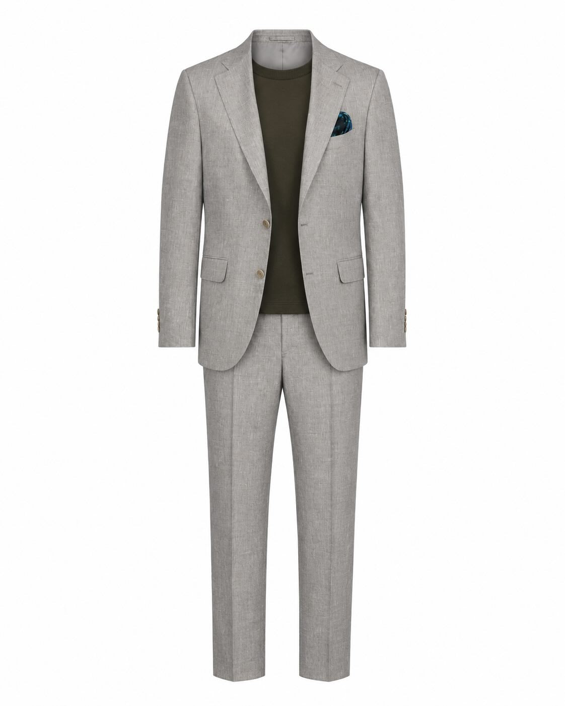 Businessanzug Leinen-Wollmischung Slim Fit