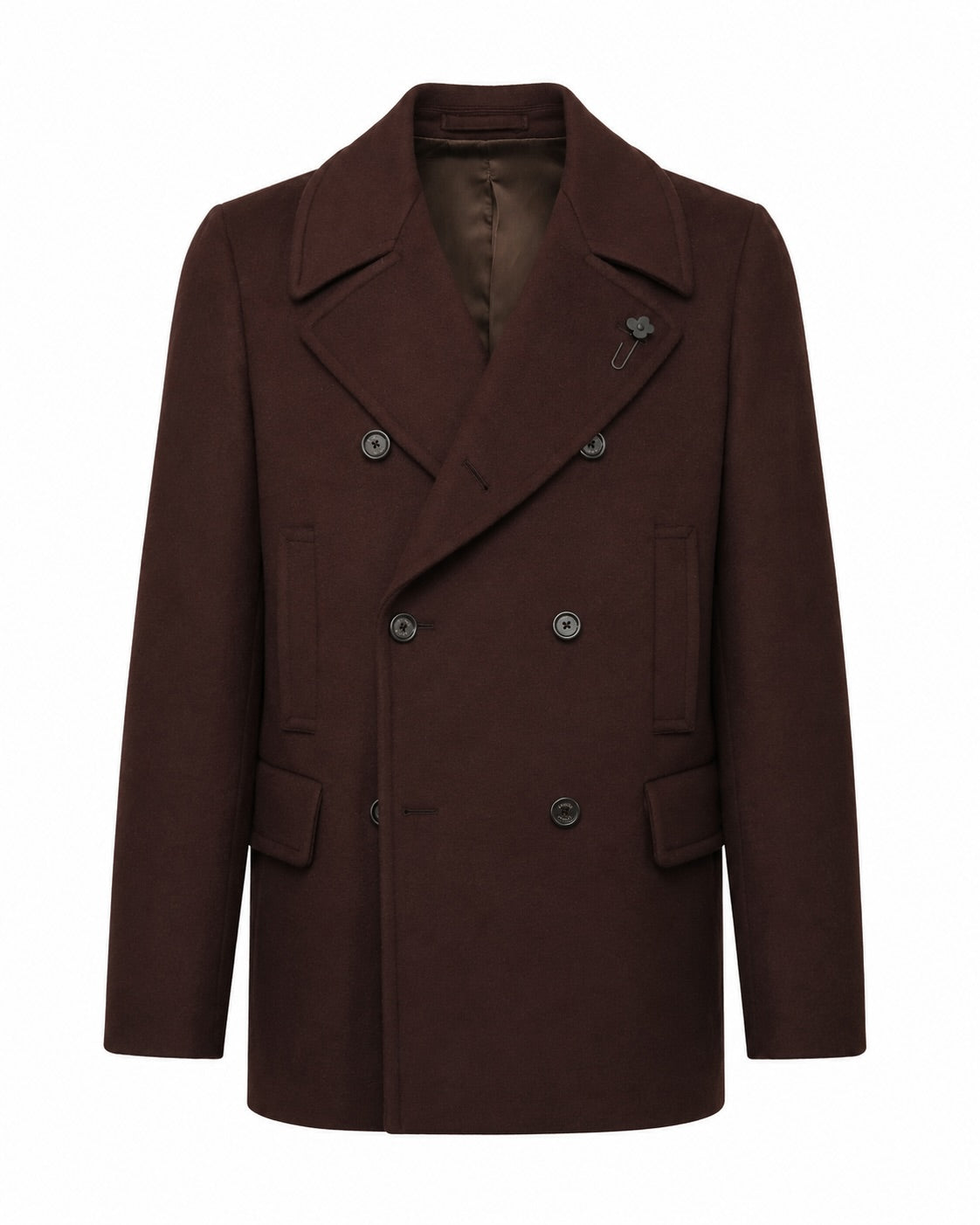 Doppelreihiger Mantel aus Schurwolle Slim Fit