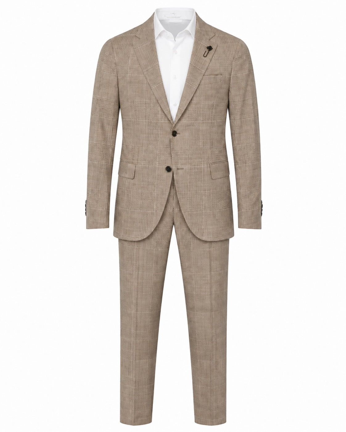 Glencheck Anzug Schurwolle Slim Fit