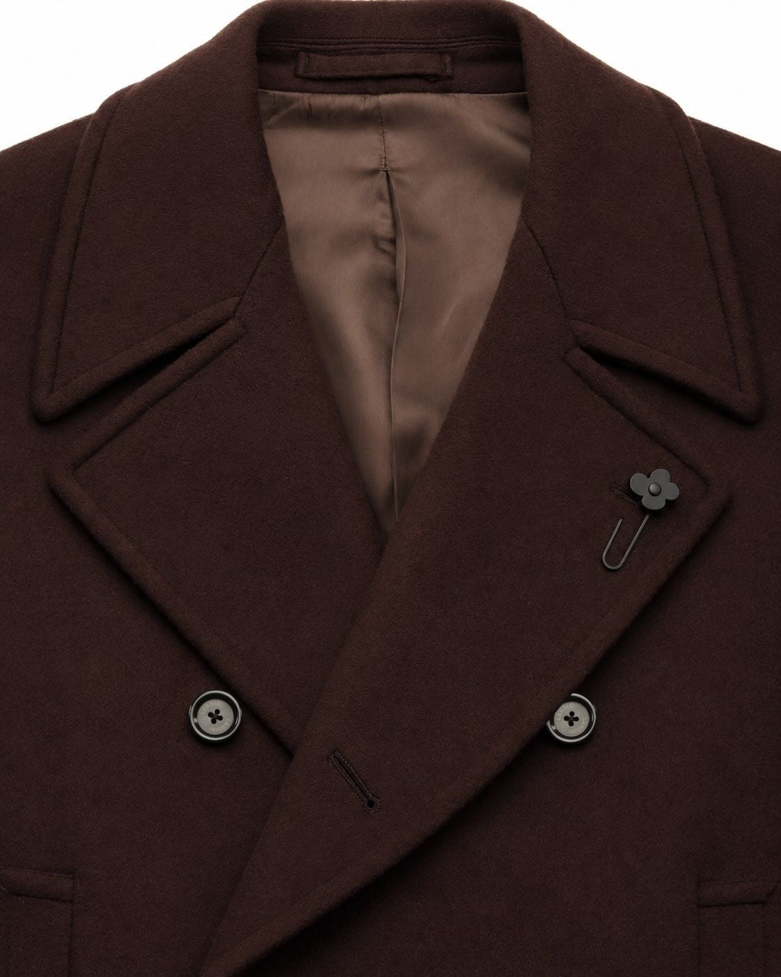 Doppelreihiger Mantel aus Schurwolle Slim Fit
