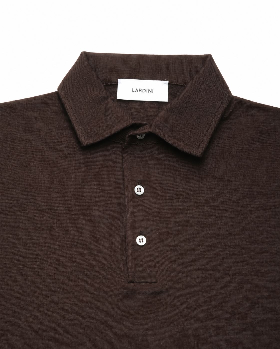 Feinstrick Langarm Poloshirt aus Schurwolle