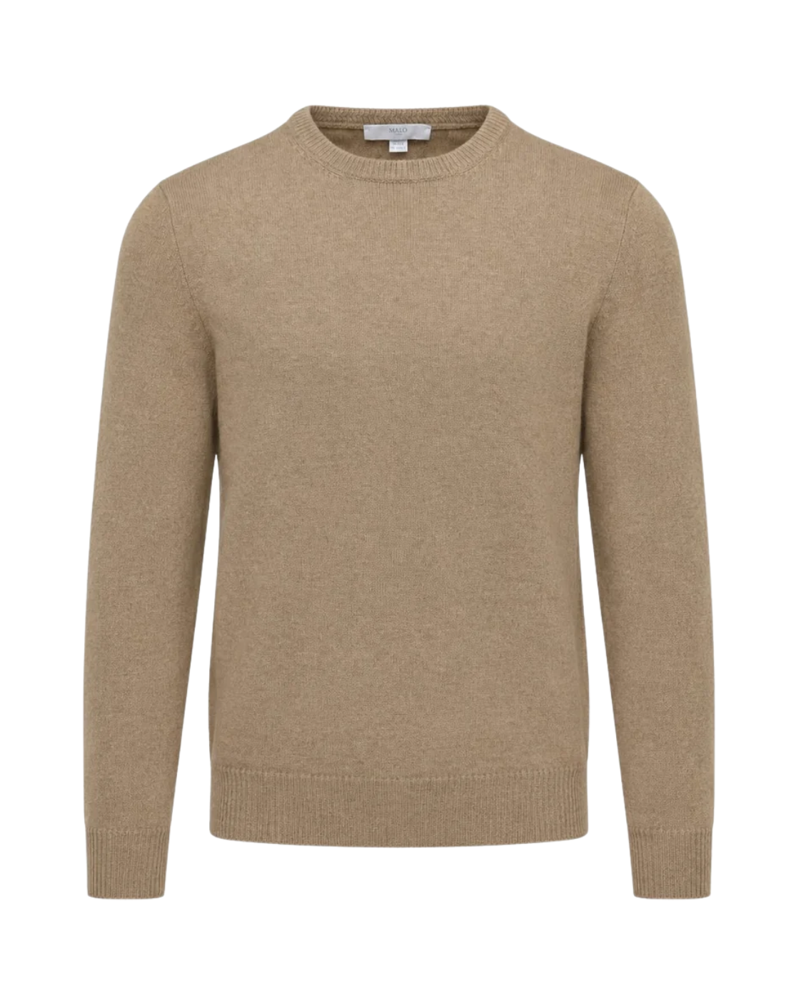 Beige Cashmere Crew-Neck Sweater