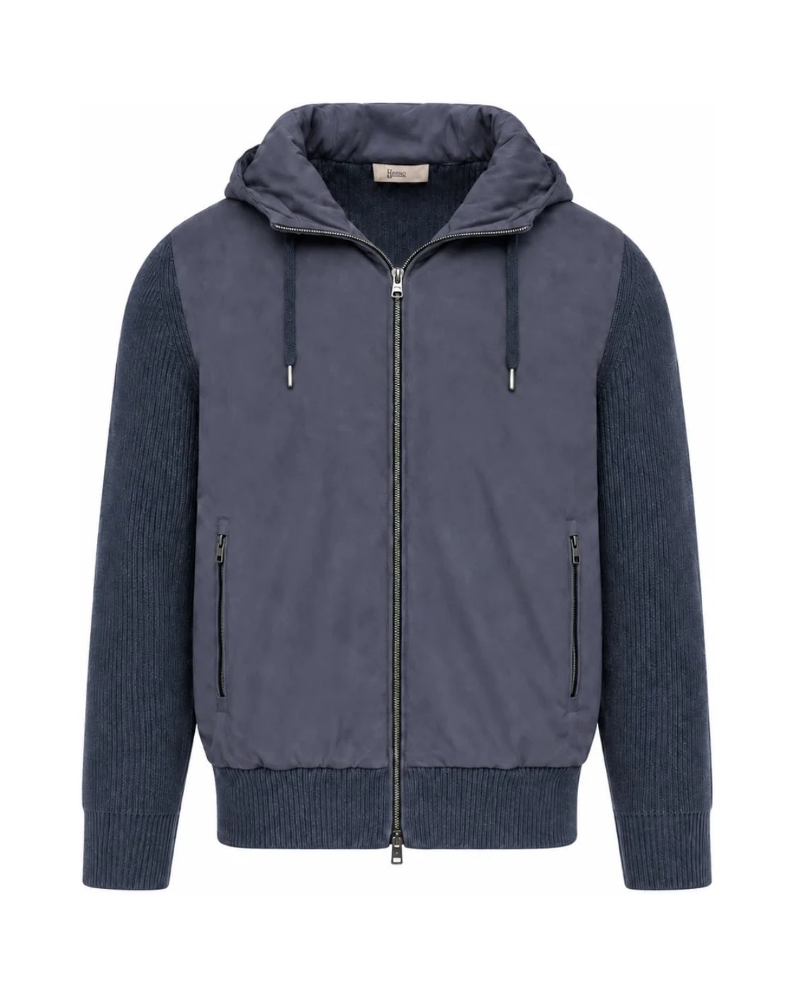 Strickjacke aus Wolle mit Velourslederoptik