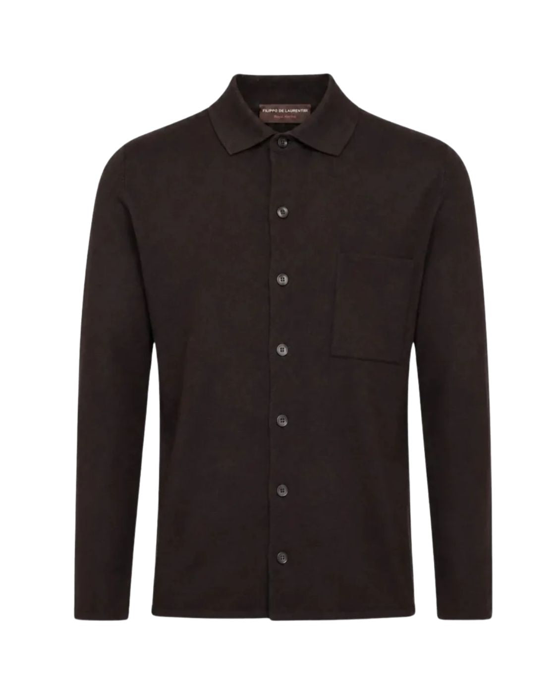Dunkelbraunes Overshirt aus Superfine 120’s Merinowolle