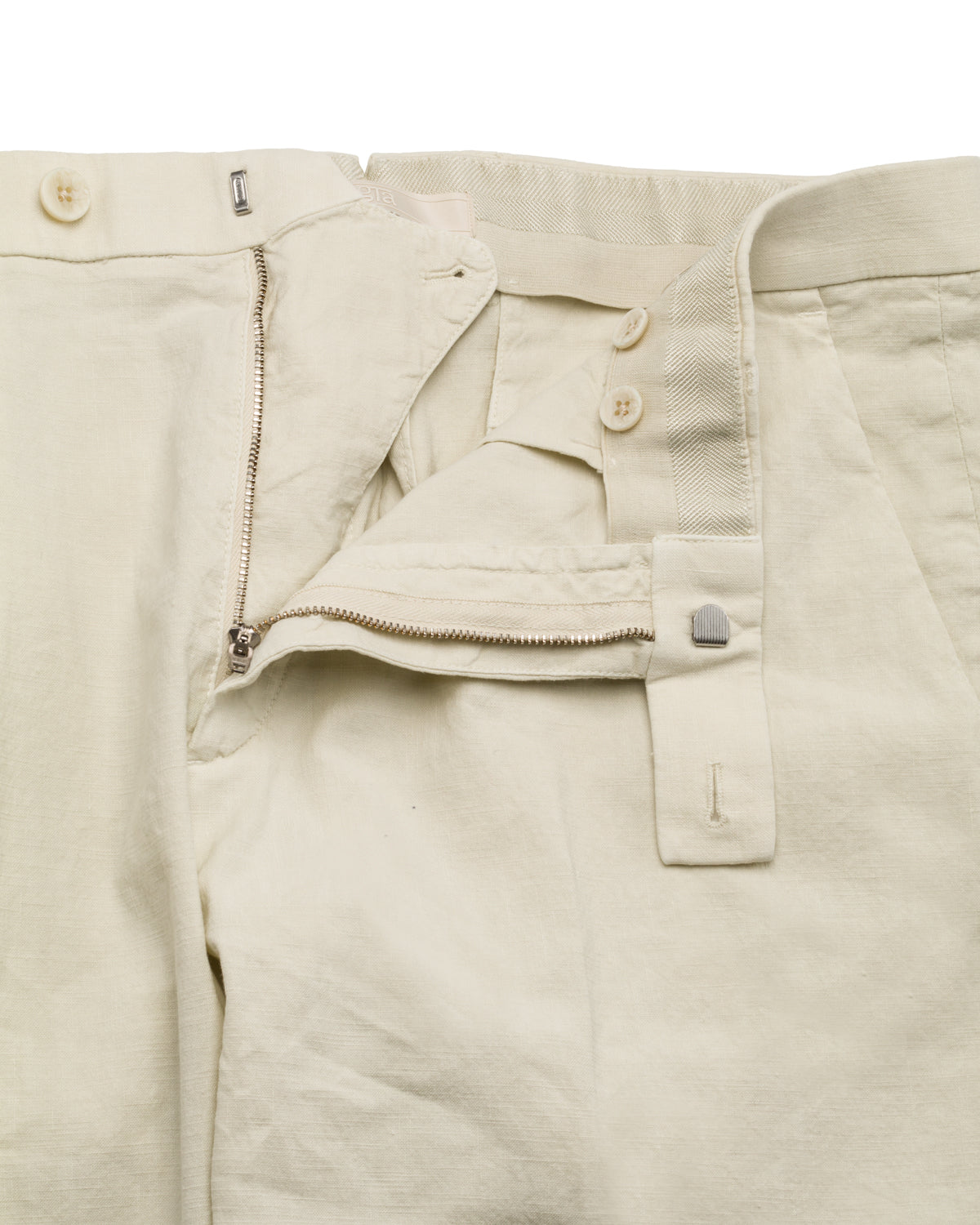 Silvio Hose Baumwolle Leinen Relaxed Fit mit Bundfalte