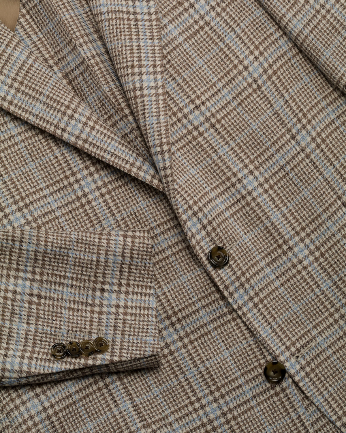 Sakko Baumwolle Leinen Prince of Wales Slim Fit