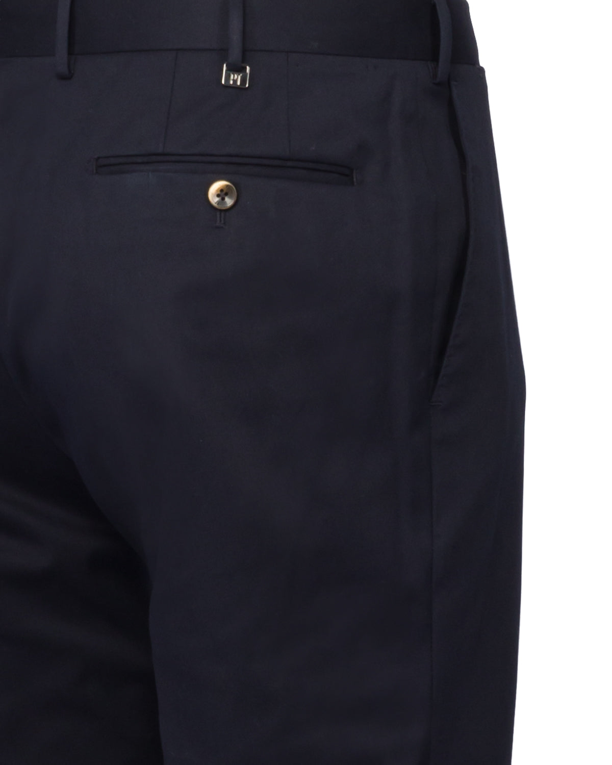 Cotton Trousers Slim Fit Stretch Pleat