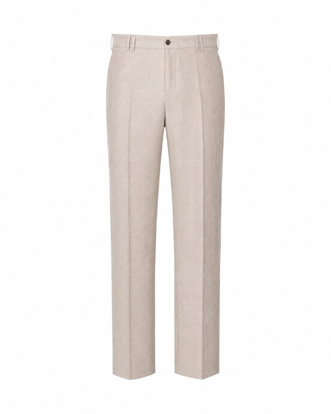 Leinen Baumwolle Hose Relaxed Fit Fischgrat
