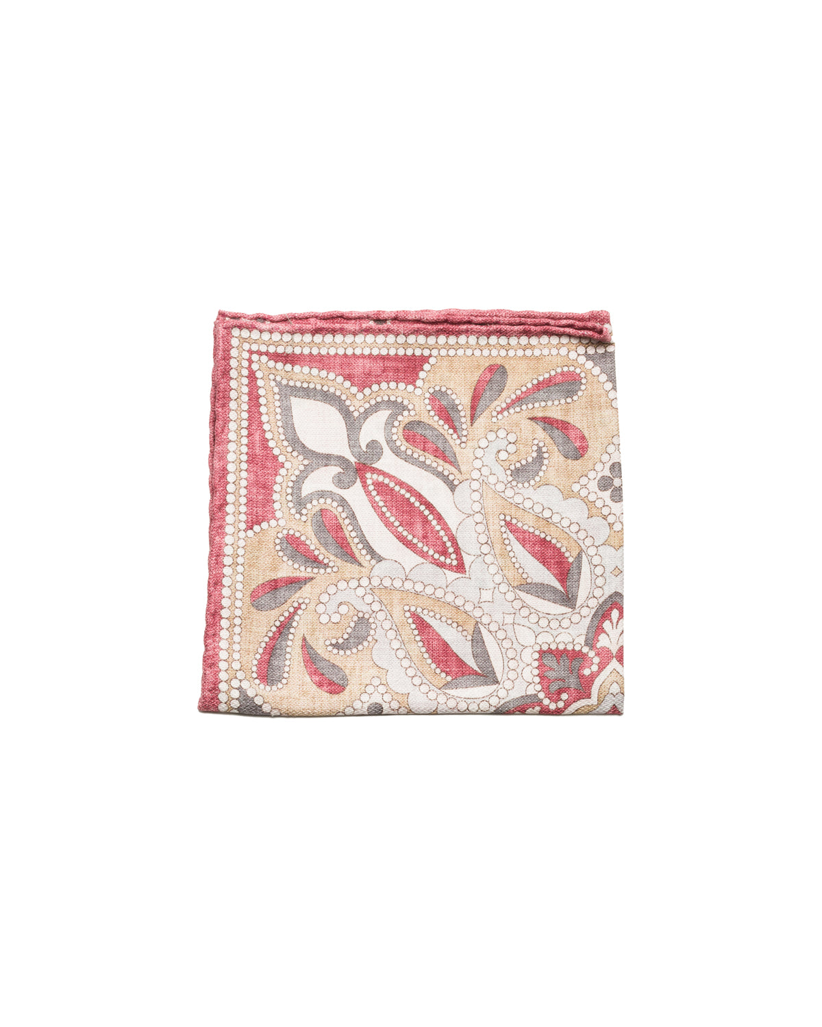 Silk pocket square, double-sided, hand-rolled