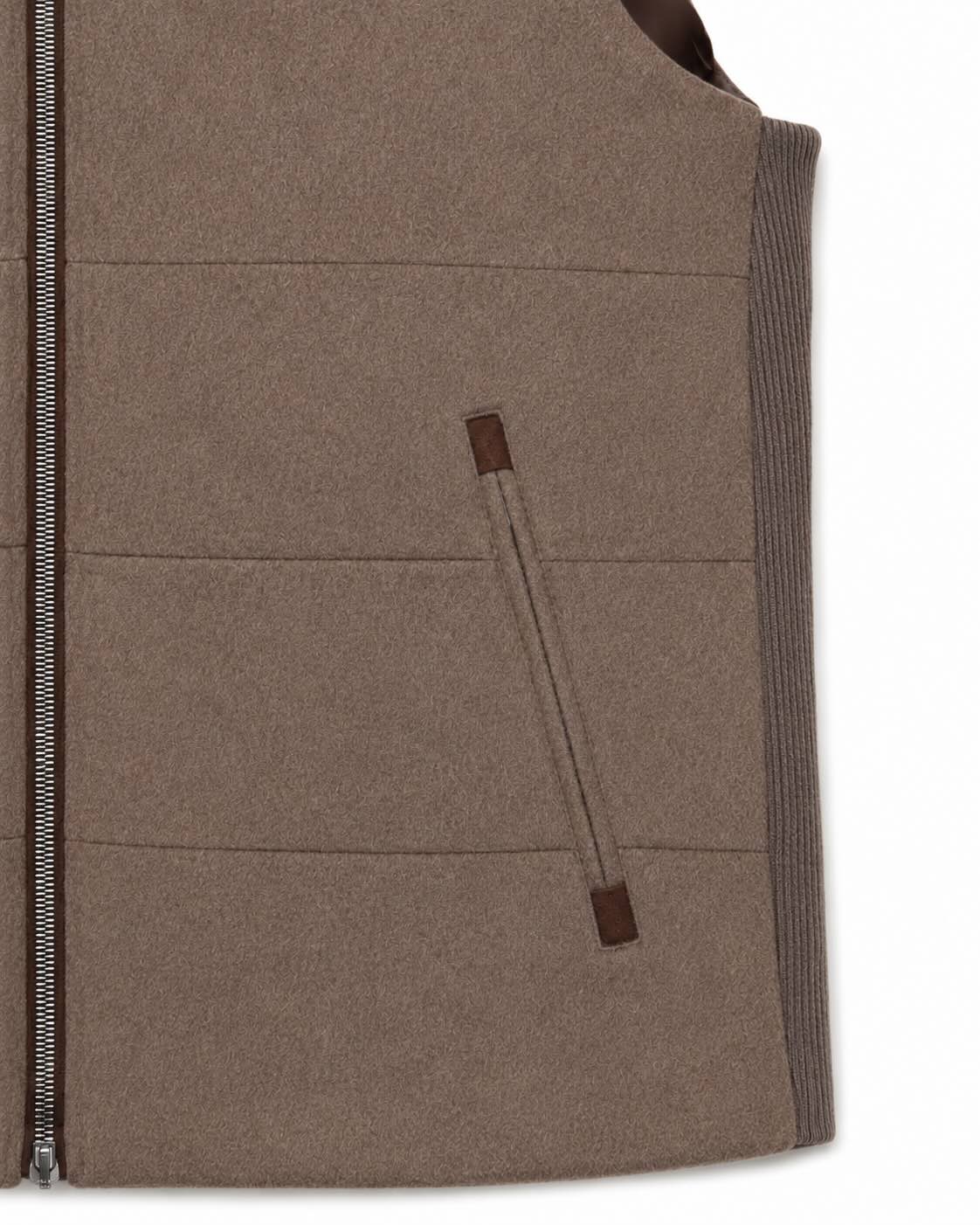 Brown slim-fit cashmere vest
