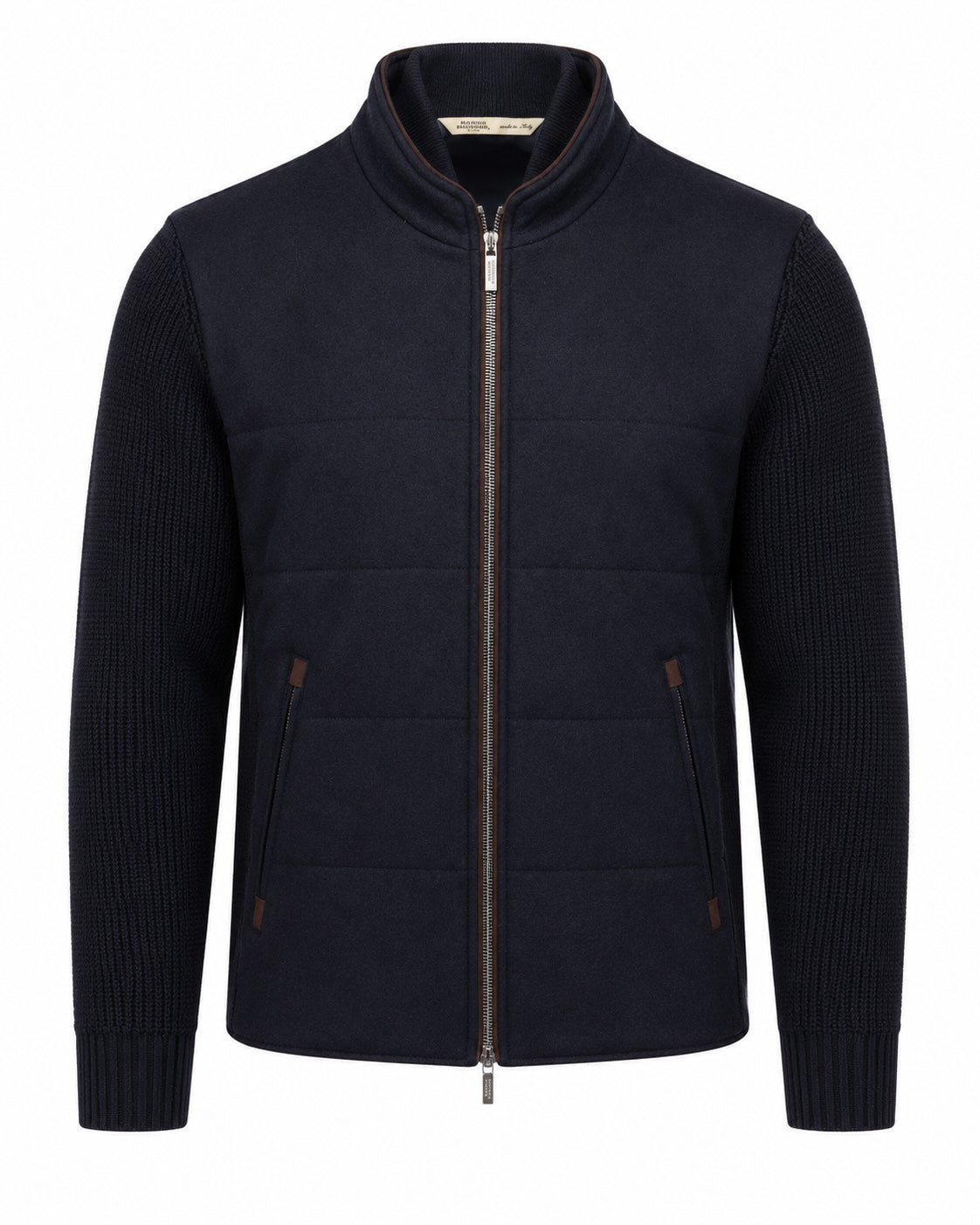 Dunkelblauer Blouson aus Schurwolle im Slim Fit