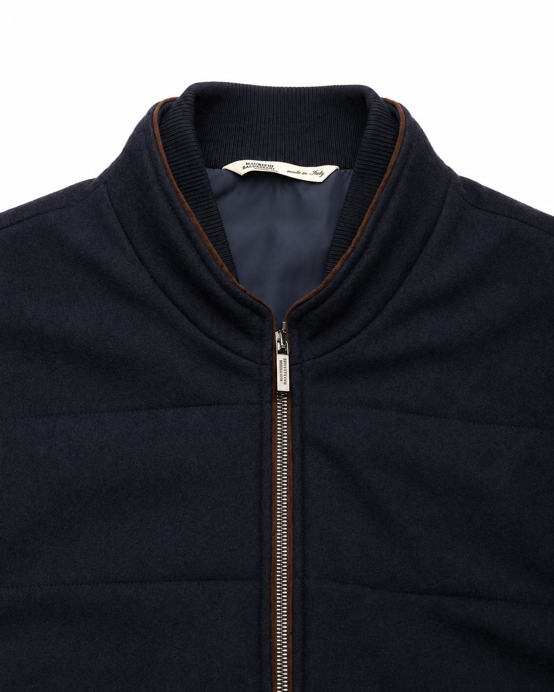 Dunkelblauer Blouson aus Schurwolle im Slim Fit