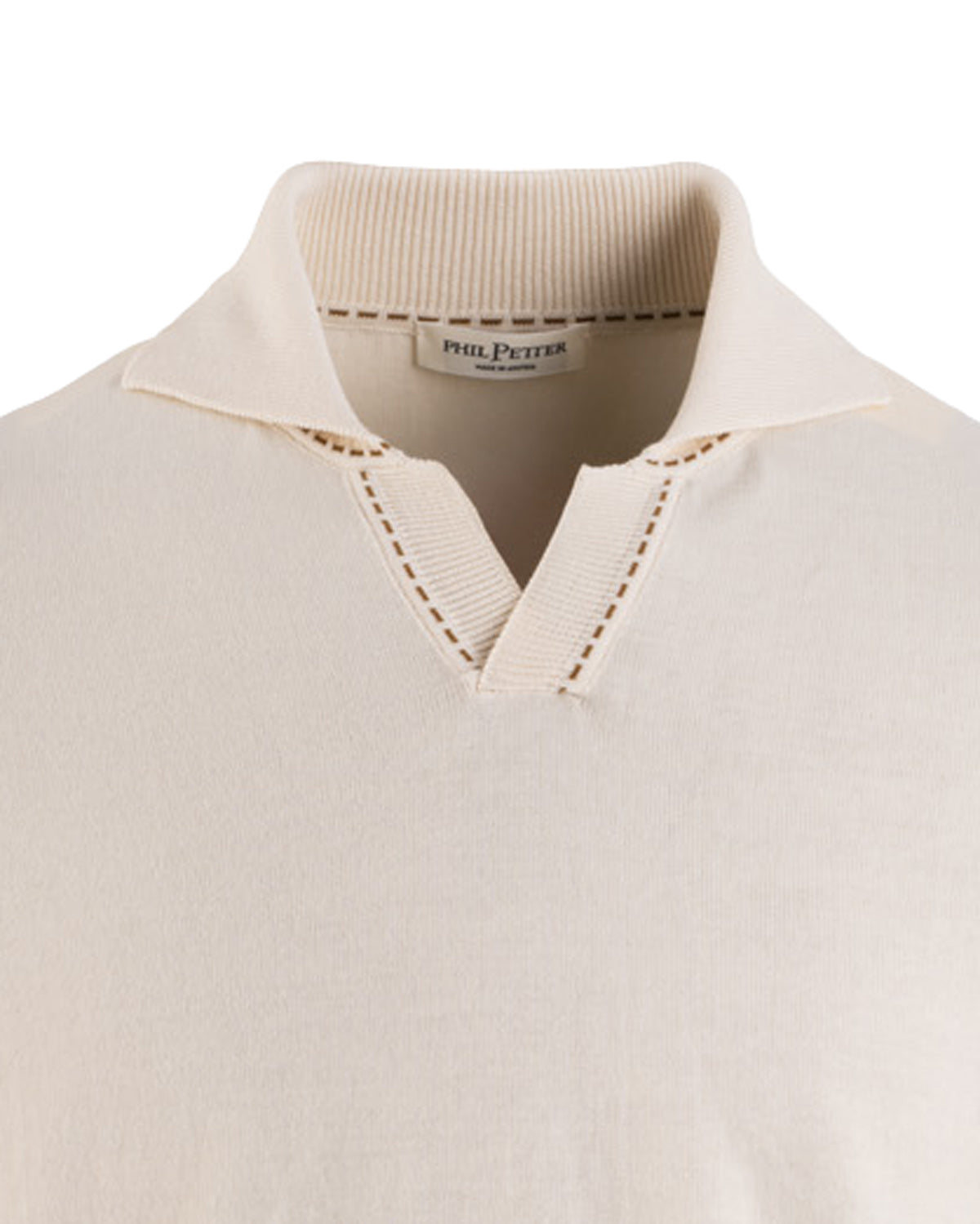 Knitted buttonless polo shirt in cotton in relaxed fit