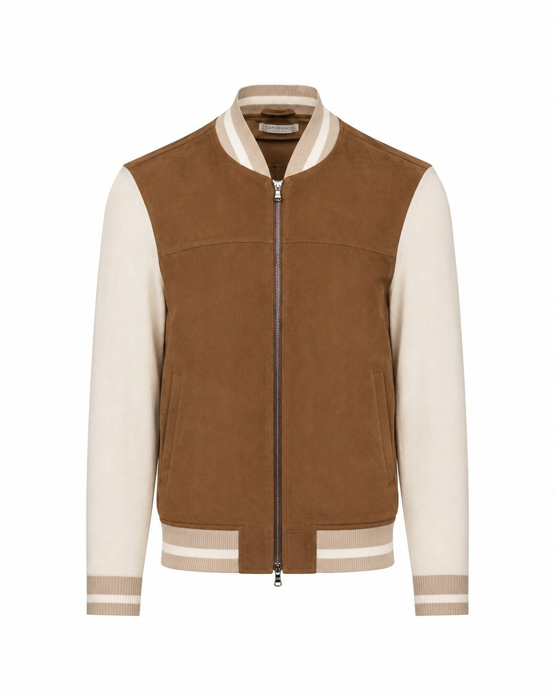 Lammleder Bomberjacke Slim Fit mit Strickdetails