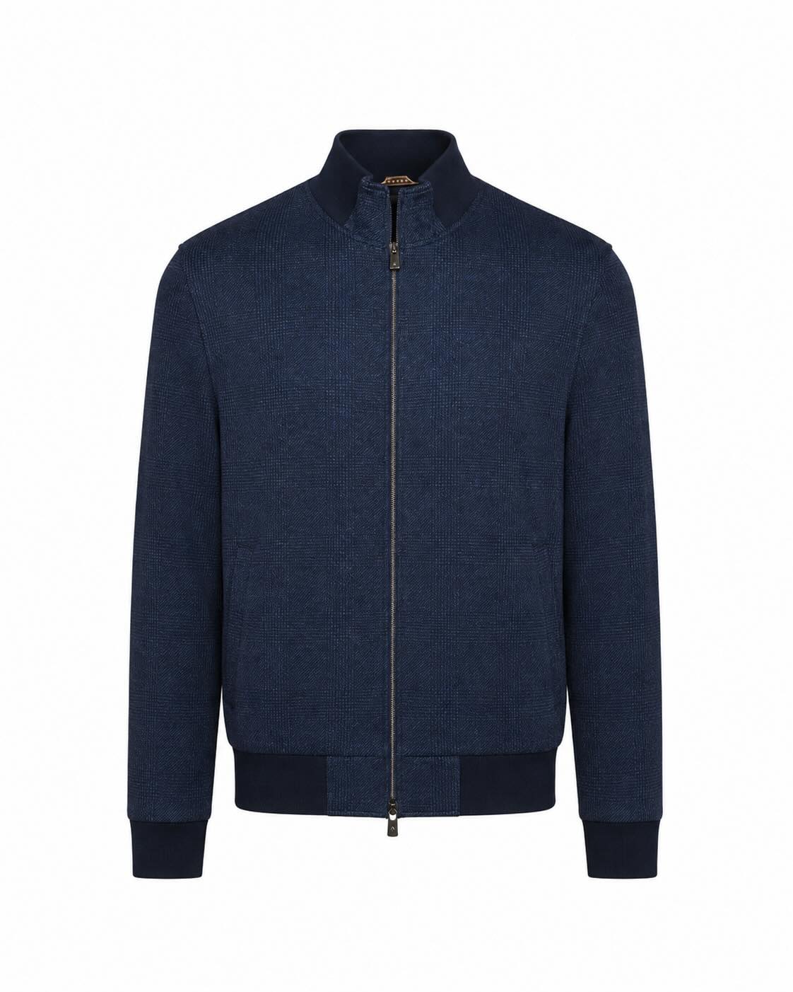 Sweatweste Glencheck Baumwolle Slim Fit