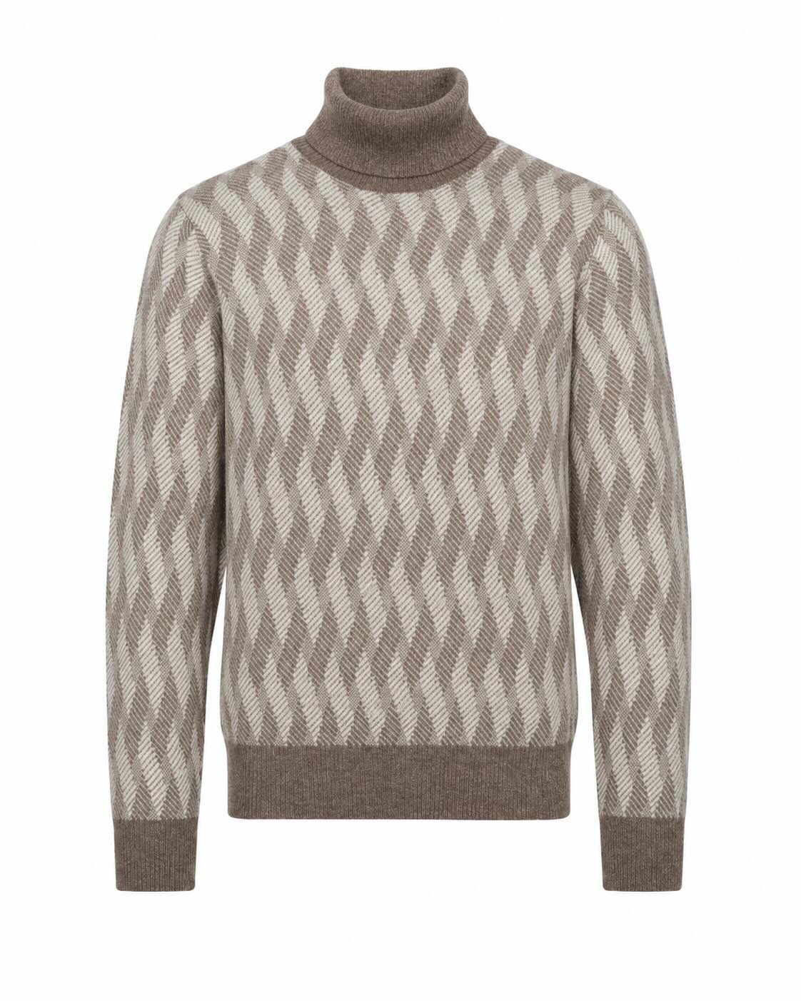 Rollkragenpullover aus Wolle und Kaschmir im Slim Fit