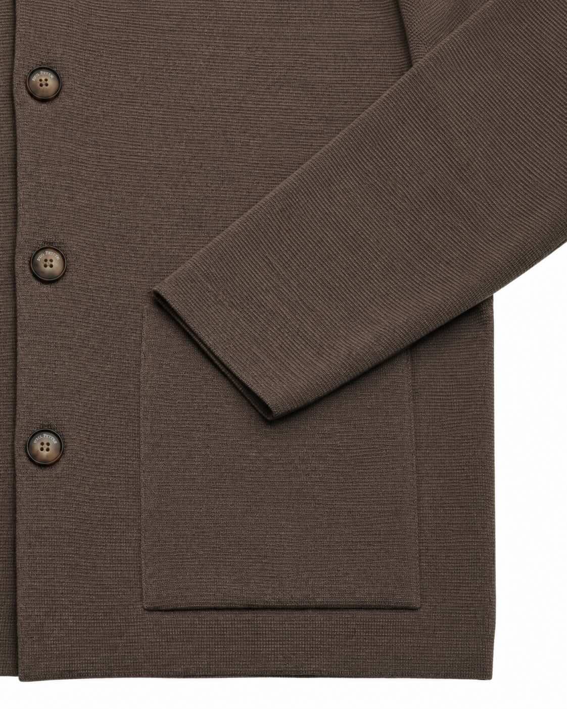Braunes Strick-Overshirt aus Wolle