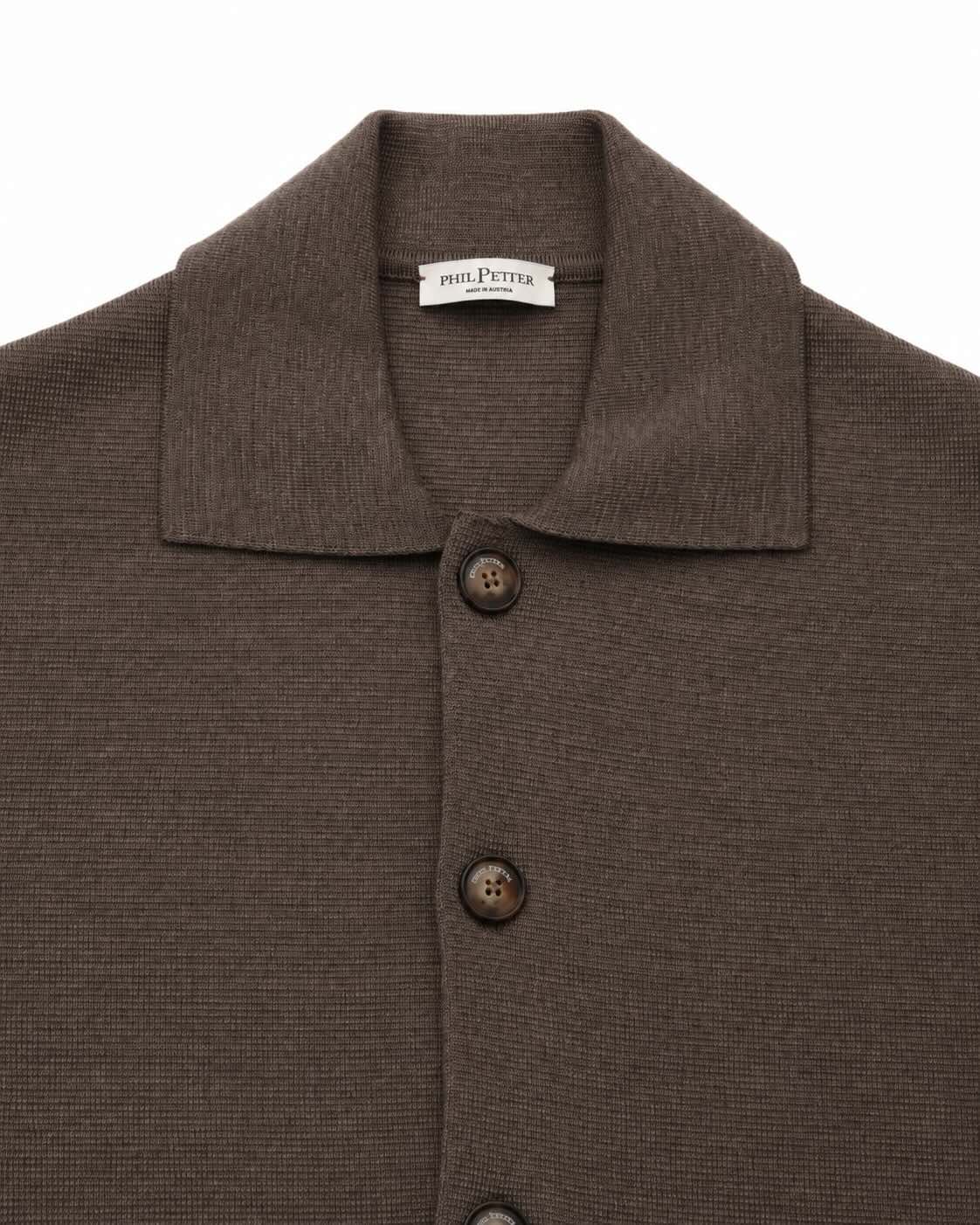 Braunes Strick-Overshirt aus Wolle
