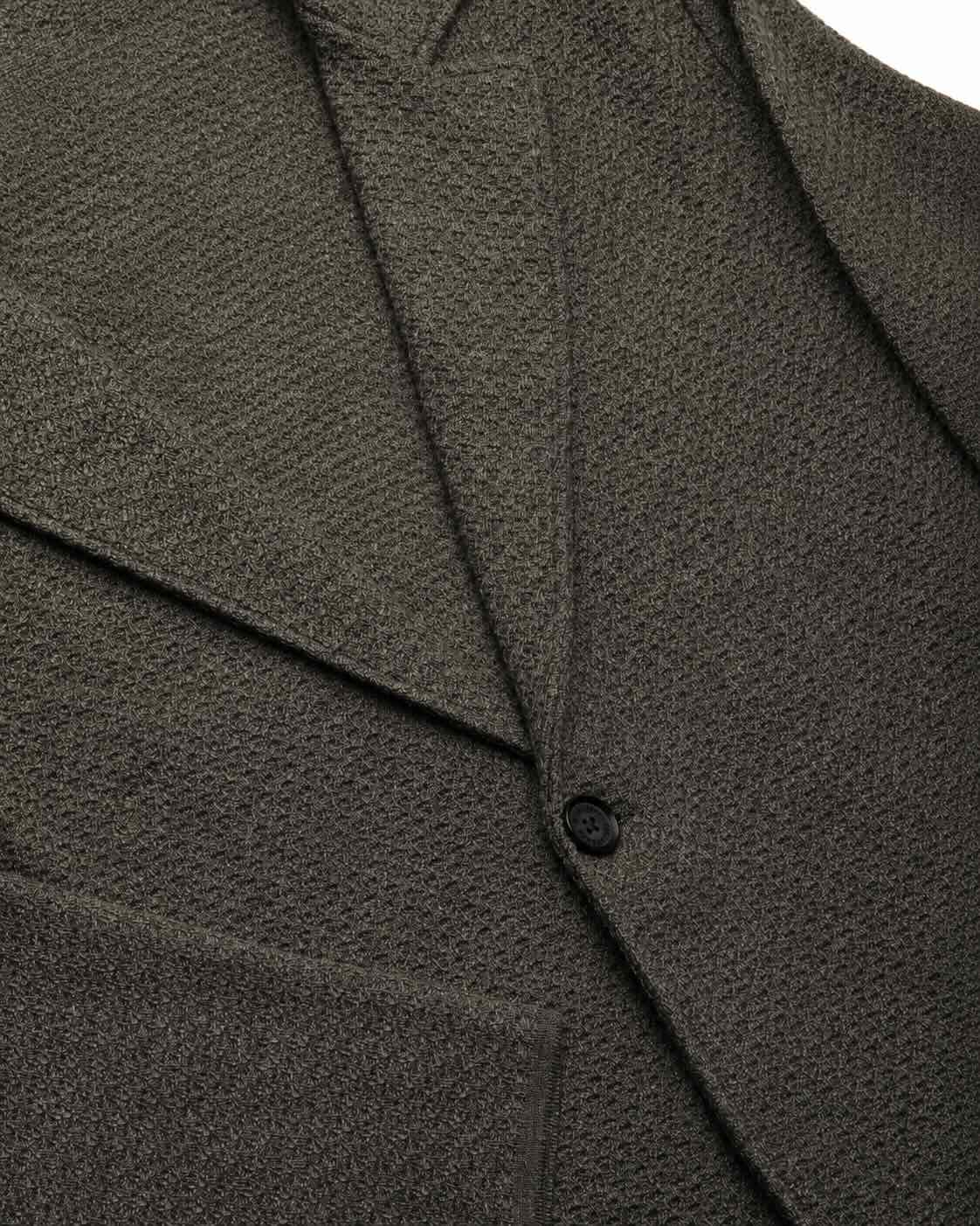Graues Stricksakko aus Schurwolle im Regular Fit