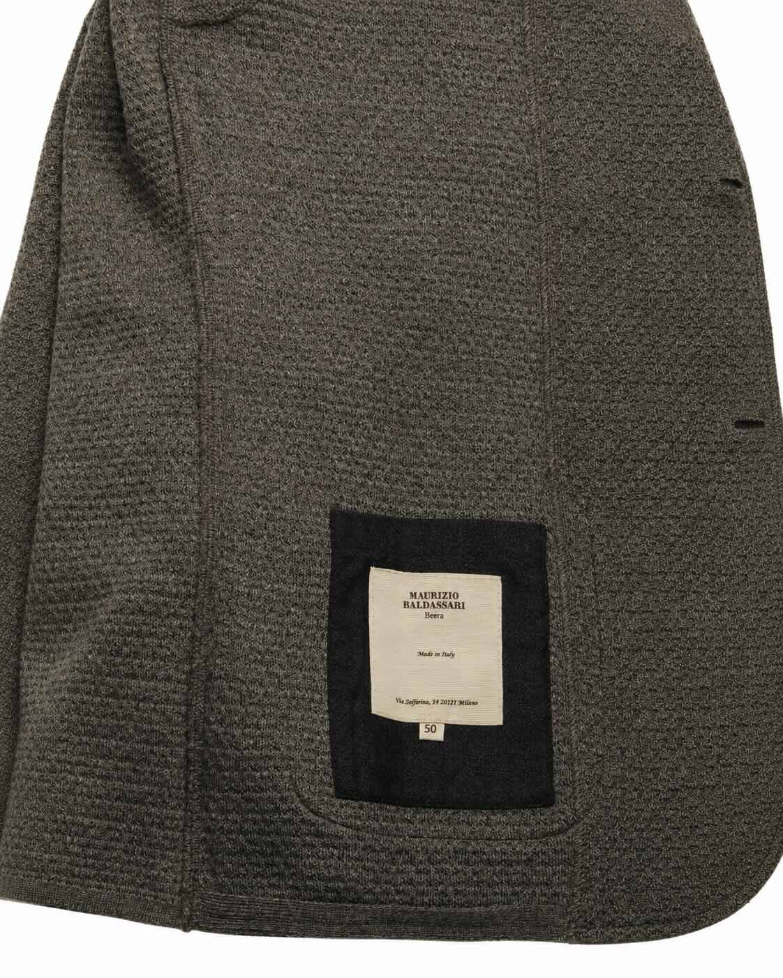 Graues Stricksakko aus Schurwolle im Regular Fit