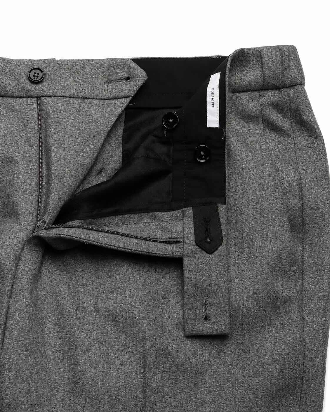 Graue Wollhose mit Kaschmir im Slim Fit