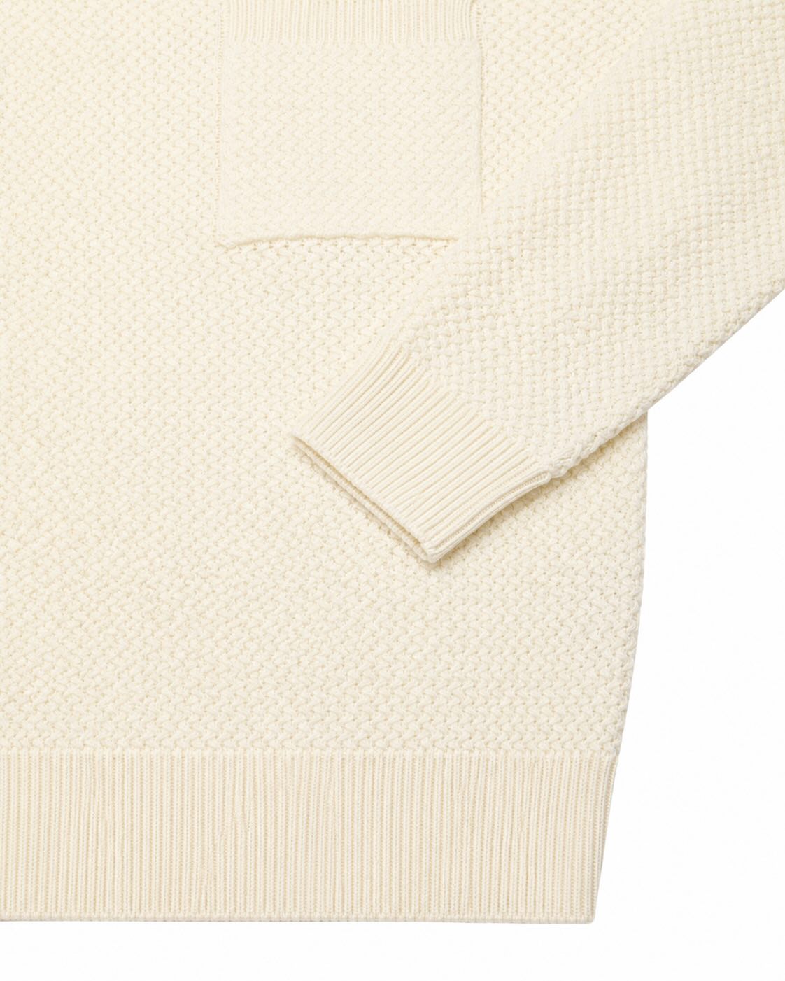 Cremefarbenes Strickpolo aus Merinowolle und Kaschmir