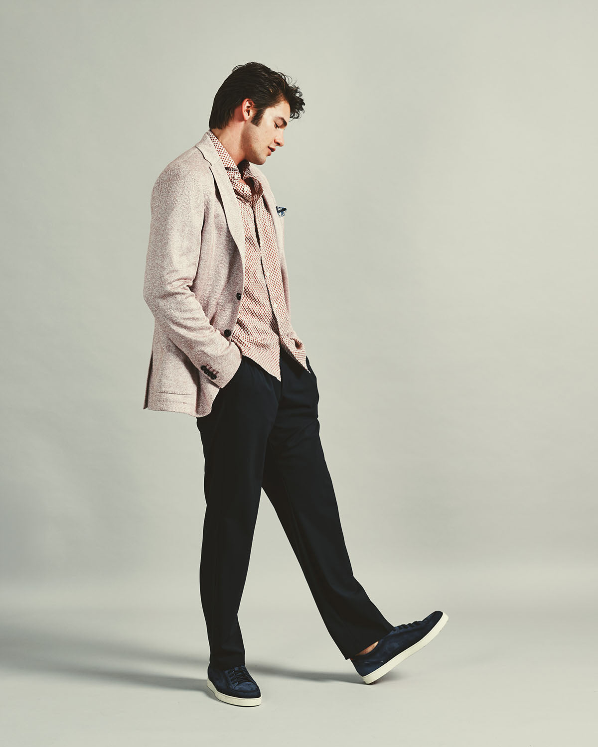 Summer blazer linen silk cotton slim fit