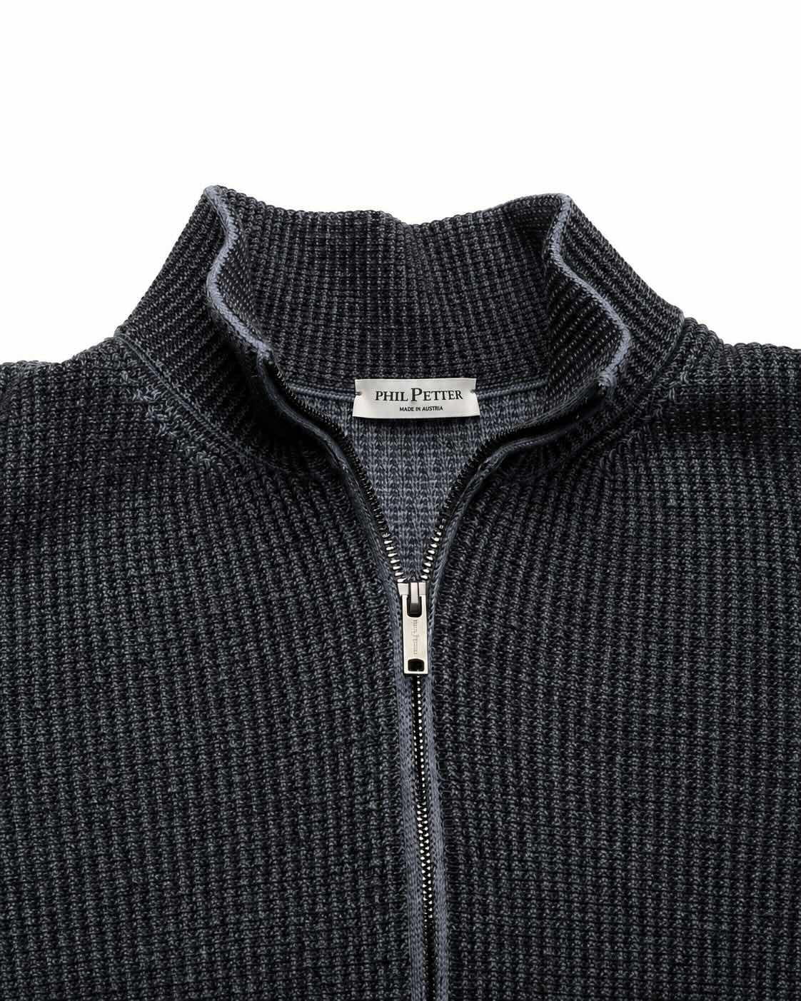 Strickjacke aus Merinowolle und Baumwolle in Hellblau