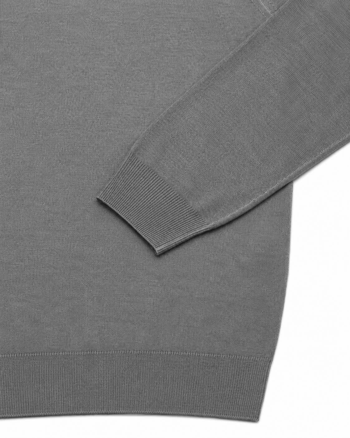 Grauer Rollkragenpullover aus 100 % Extrafine Merinowolle