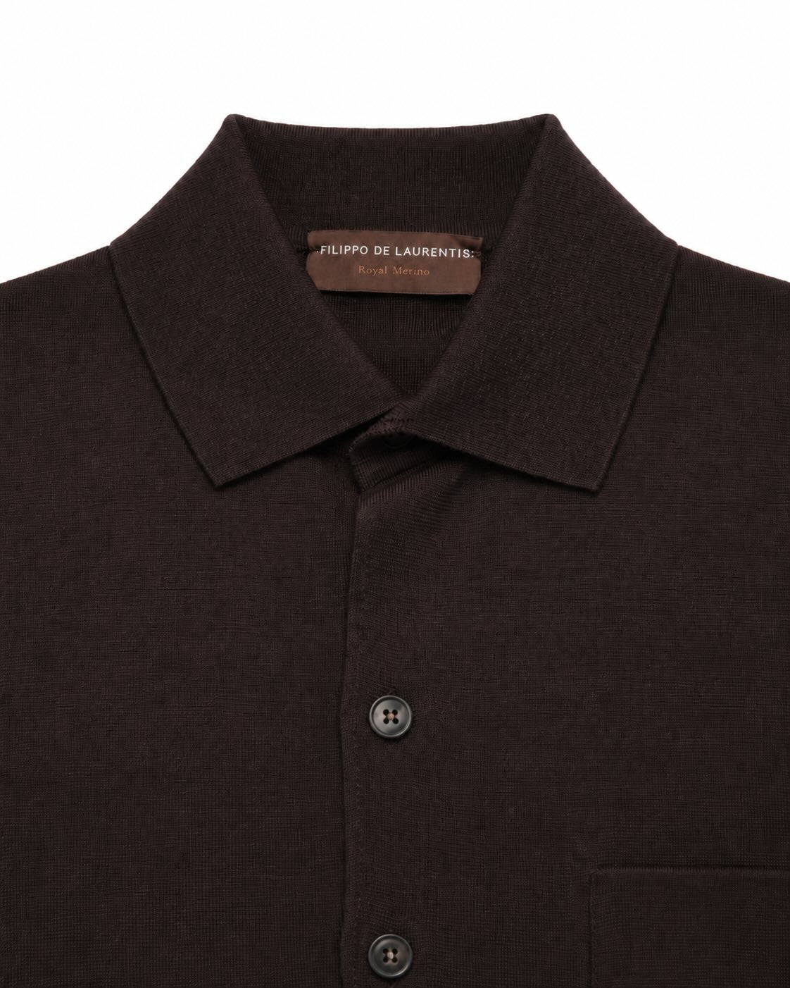 Dunkelbraunes Overshirt aus Superfine 120’s Merinowolle