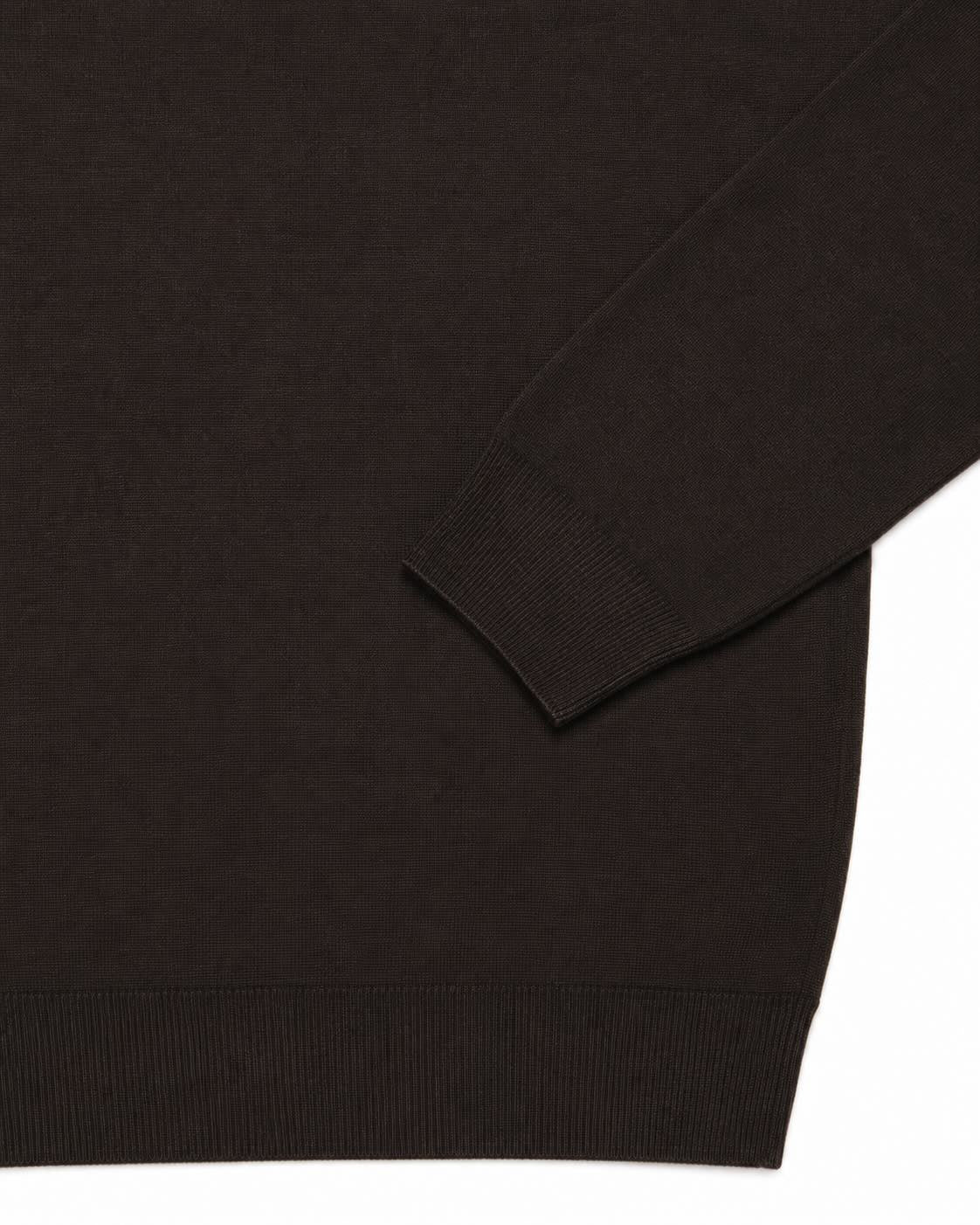 Dunkelbrauner Rollkragenpullover aus Extrafine Merinowolle