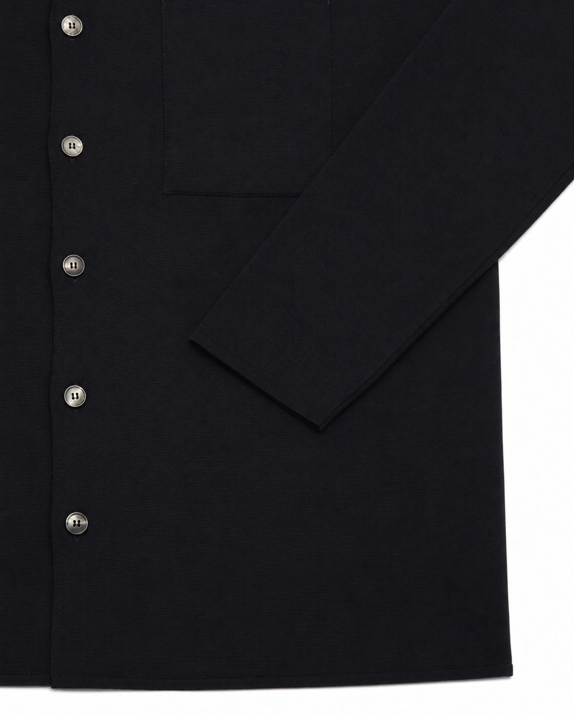 Dunkelblaues Overshirt aus Superfine 120’s Merinowolle