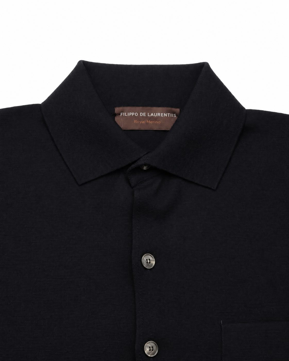 Dunkelblaues Overshirt aus Superfine 120’s Merinowolle