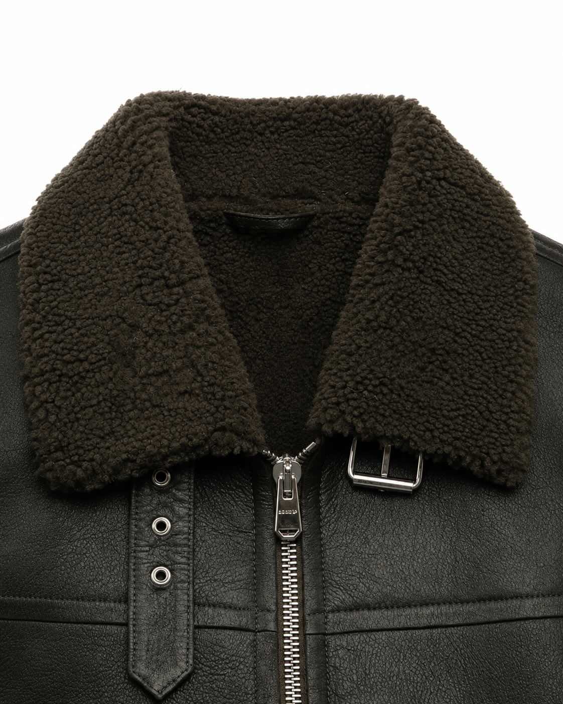 Lambskin leather jacket with shearling