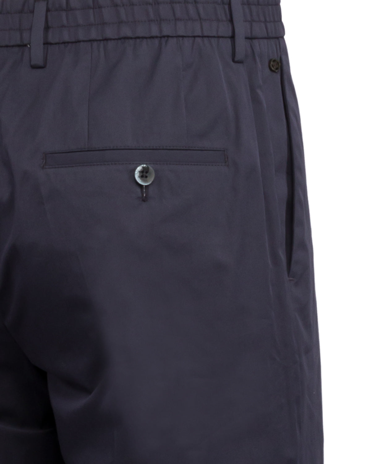 Baumwollhose Slim Fit Elastikbund Bundfalte