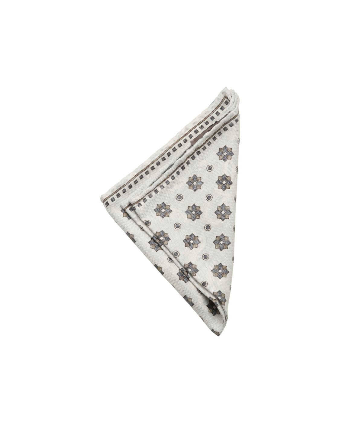 Seideneinstecktuch EASY mit floralem und geometrischem Muster