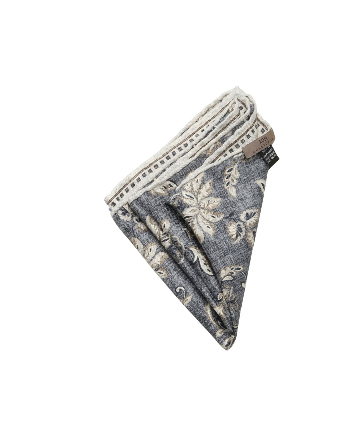 Seideneinstecktuch EASY mit floralem und geometrischem Muster