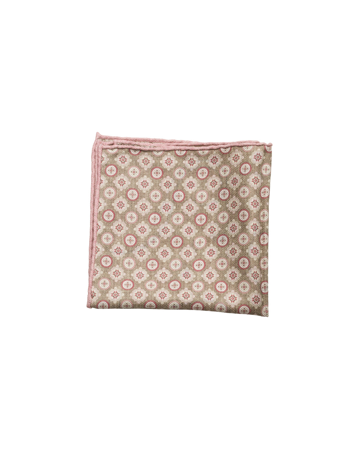 Silk pocket square, double-sided, hand-rolled, olive